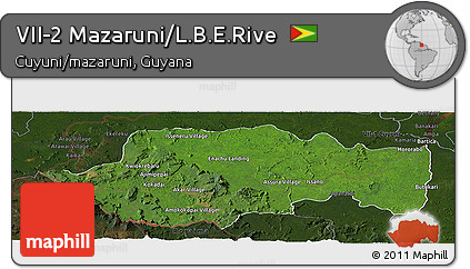 Satellite Panoramic Map of VII-2 Mazaruni/L.B.E.Rive, darken