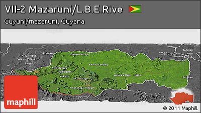 Satellite Panoramic Map of VII-2 Mazaruni/L.B.E.Rive, desaturated
