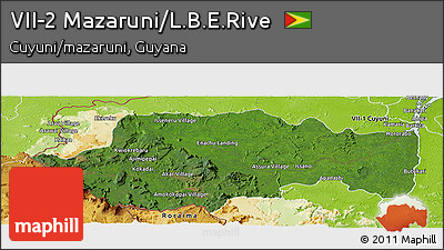 Satellite Panoramic Map of VII-2 Mazaruni/L.B.E.Rive, physical outside