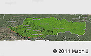 Satellite Panoramic Map of VII-2 Mazaruni/L.B.E.Rive, semi-desaturated
