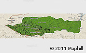 Satellite Panoramic Map of VII-2 Mazaruni/L.B.E.Rive, shaded relief outside