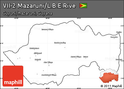 Blank Simple Map of VII-2 Mazaruni/L.B.E.Rive, cropped outside