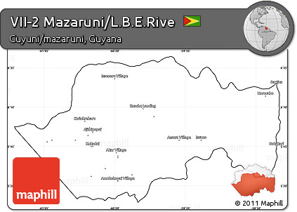 Blank Simple Map of VII-2 Mazaruni/L.B.E.Rive, cropped outside