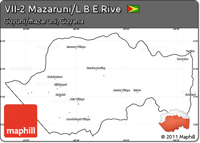 Blank Simple Map of VII-2 Mazaruni/L.B.E.Rive, cropped outside
