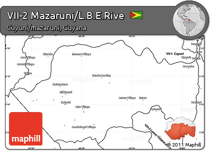 Blank Simple Map of VII-2 Mazaruni/L.B.E.Rive