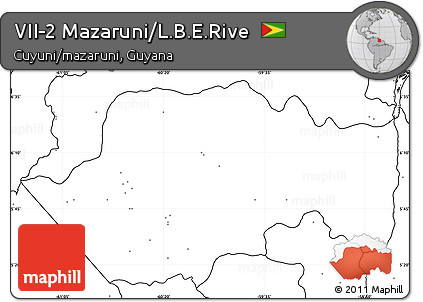 Blank Simple Map of VII-2 Mazaruni/L.B.E.Rive, no labels