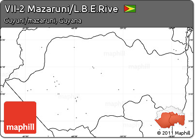 Blank Simple Map of VII-2 Mazaruni/L.B.E.Rive, no labels