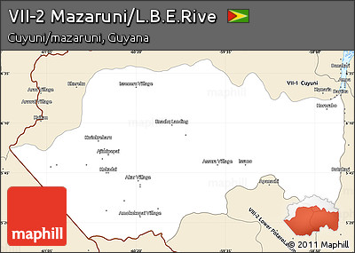 Classic Style Simple Map of VII-2 Mazaruni/L.B.E.Rive