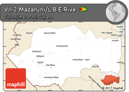 Classic Style Simple Map of VII-2 Mazaruni/L.B.E.Rive