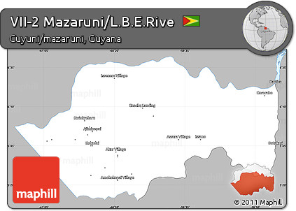 Gray Simple Map of VII-2 Mazaruni/L.B.E.Rive, single color outside