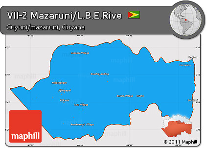 Political Simple Map of VII-2 Mazaruni/L.B.E.Rive, cropped outside