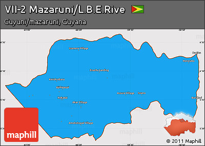 Political Simple Map of VII-2 Mazaruni/L.B.E.Rive, cropped outside