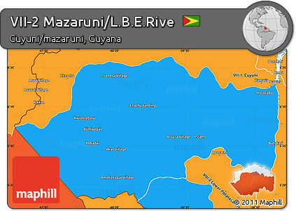 Political Simple Map of VII-2 Mazaruni/L.B.E.Rive