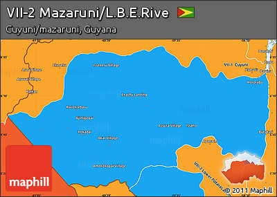 Political Simple Map of VII-2 Mazaruni/L.B.E.Rive