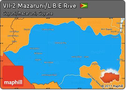 Political Simple Map of VII-2 Mazaruni/L.B.E.Rive