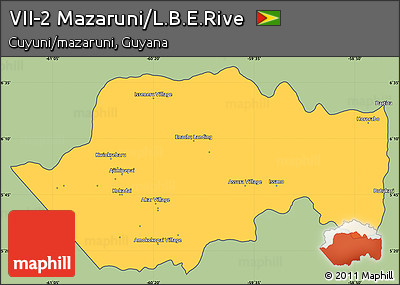 Savanna Style Simple Map of VII-2 Mazaruni/L.B.E.Rive, cropped outside