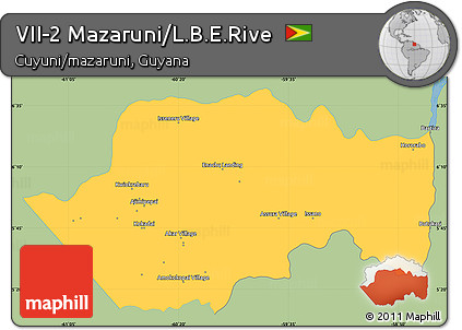 Savanna Style Simple Map of VII-2 Mazaruni/L.B.E.Rive, single color outside