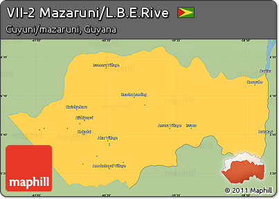 Savanna Style Simple Map of VII-2 Mazaruni/L.B.E.Rive, single color outside
