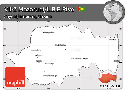 Silver Style Simple Map of VII-2 Mazaruni/L.B.E.Rive, cropped outside