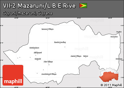 Silver Style Simple Map of VII-2 Mazaruni/L.B.E.Rive, cropped outside