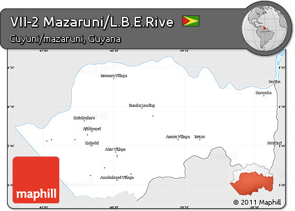 Silver Style Simple Map of VII-2 Mazaruni/L.B.E.Rive, single color outside