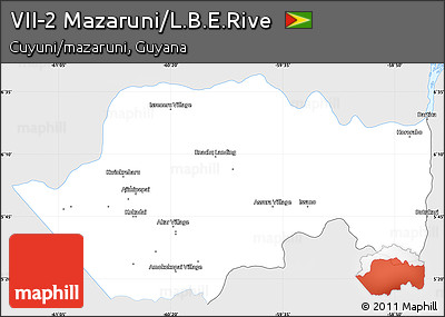 Silver Style Simple Map of VII-2 Mazaruni/L.B.E.Rive, single color outside