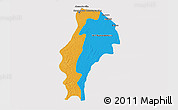 Political 3D Map of Demerara/mahaica, cropped outside
