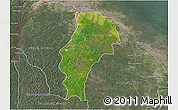 Satellite 3D Map of Demerara/mahaica, semi-desaturated