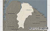 Shaded Relief 3D Map of Demerara/mahaica, darken