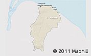 Shaded Relief 3D Map of Demerara/mahaica, single color outside