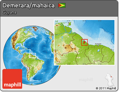 Physical Location Map of Demerara/mahaica