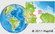 Physical Location Map of Demerara/mahaica, highlighted country