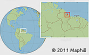 Savanna Style Location Map of Demerara/mahaica, within the entire country