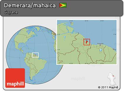 Savanna Style Location Map of Demerara/mahaica