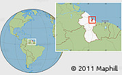 Savanna Style Location Map of Demerara/mahaica, highlighted country, within the entire country