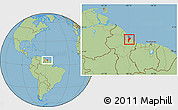 Savanna Style Location Map of Demerara/mahaica