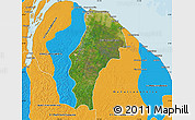 Satellite Map of Demerara/mahaica, political outside