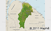 Satellite Map of Demerara/mahaica, shaded relief outside