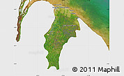 Satellite Map of Demerara/mahaica, single color outside