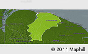 Physical Panoramic Map of Demerara/mahaica, darken