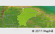 Physical Panoramic Map of Demerara/mahaica, satellite outside