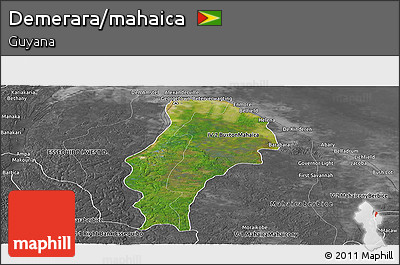 Satellite Panoramic Map of Demerara/mahaica, desaturated