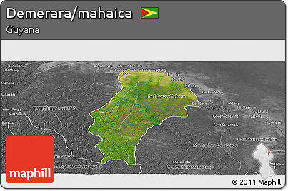 Satellite Panoramic Map of Demerara/mahaica, desaturated