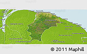 Satellite Panoramic Map of Demerara/mahaica, physical outside