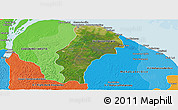 Satellite Panoramic Map of Demerara/mahaica, political shades outside