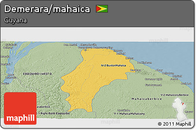 Savanna Style Panoramic Map of Demerara/mahaica