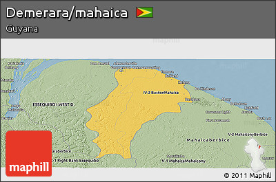 Savanna Style Panoramic Map of Demerara/mahaica
