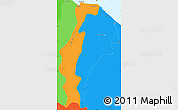 Political Simple Map of Demerara/mahaica, political shades outside