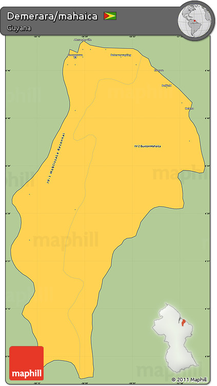 Savanna Style Simple Map of Demerara/mahaica, cropped outside