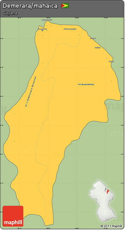 Savanna Style Simple Map of Demerara/mahaica, cropped outside